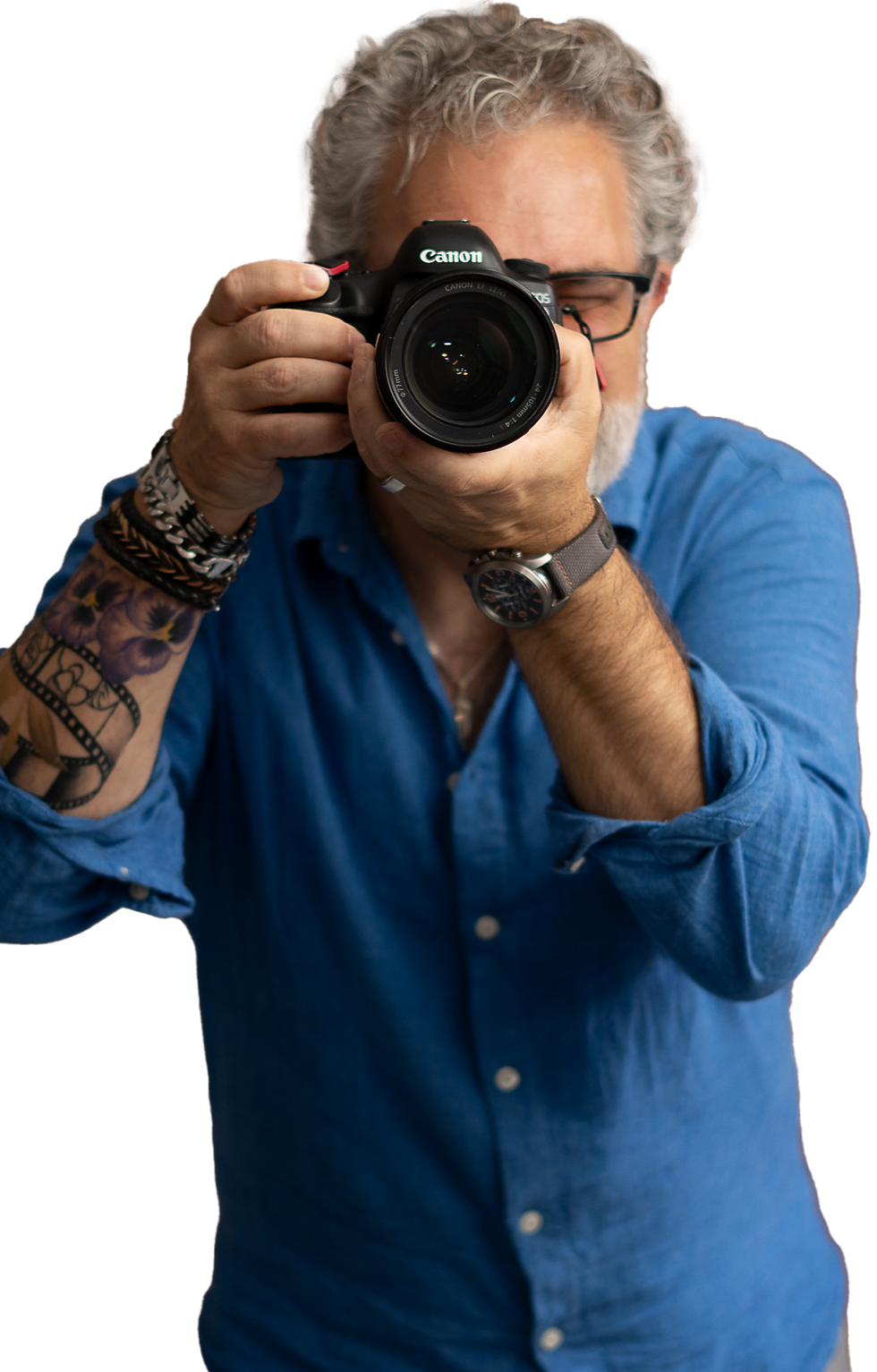 Photographer pointing camera at you