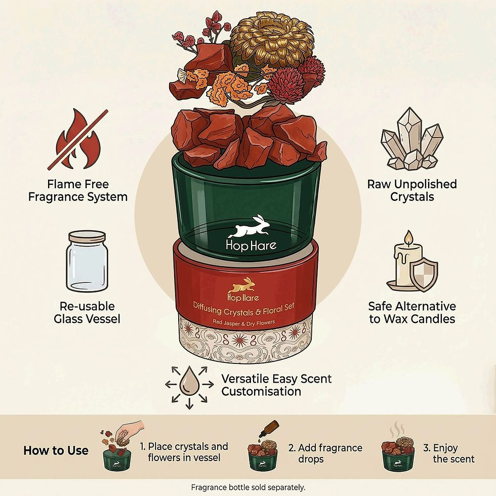 Thumbnail: Hop Hare Diffusing Crystals & Floral Set - The Lovers