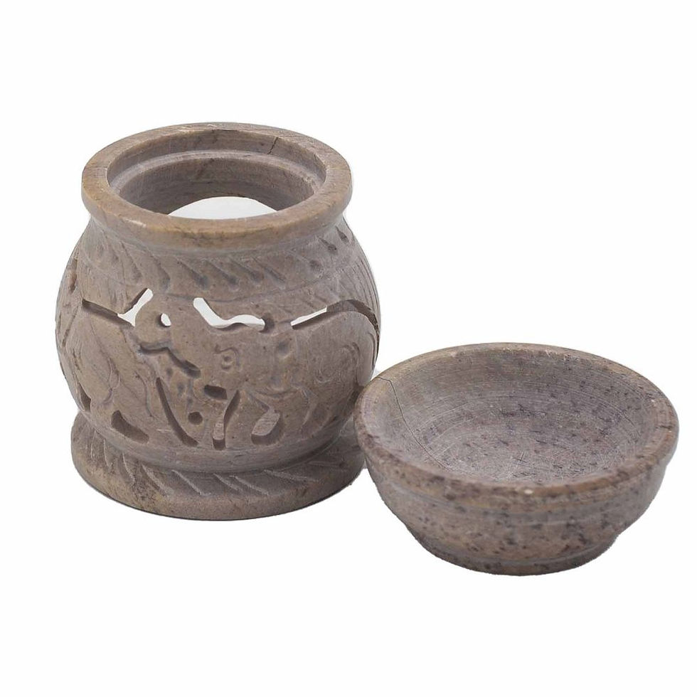 Thumbnail: Small Soapstone Oil Burner 8cm - Elephant