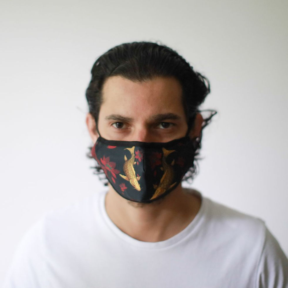 Thumbnail: Reusable Fashion Face Covering - Golden Fish (Adult)