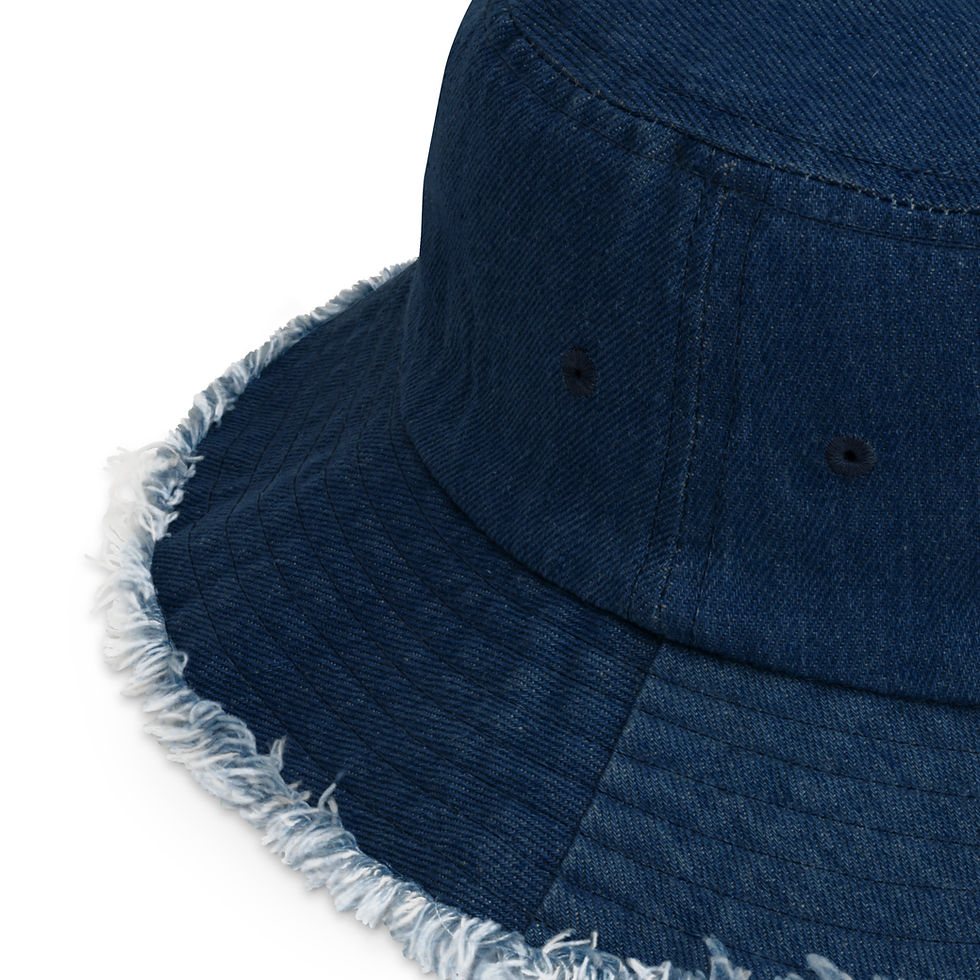 Thumbnail: BAF Distressed denim bucket hat