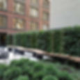 A bench nestled against a wall of greenery in a Philadelphia, PA