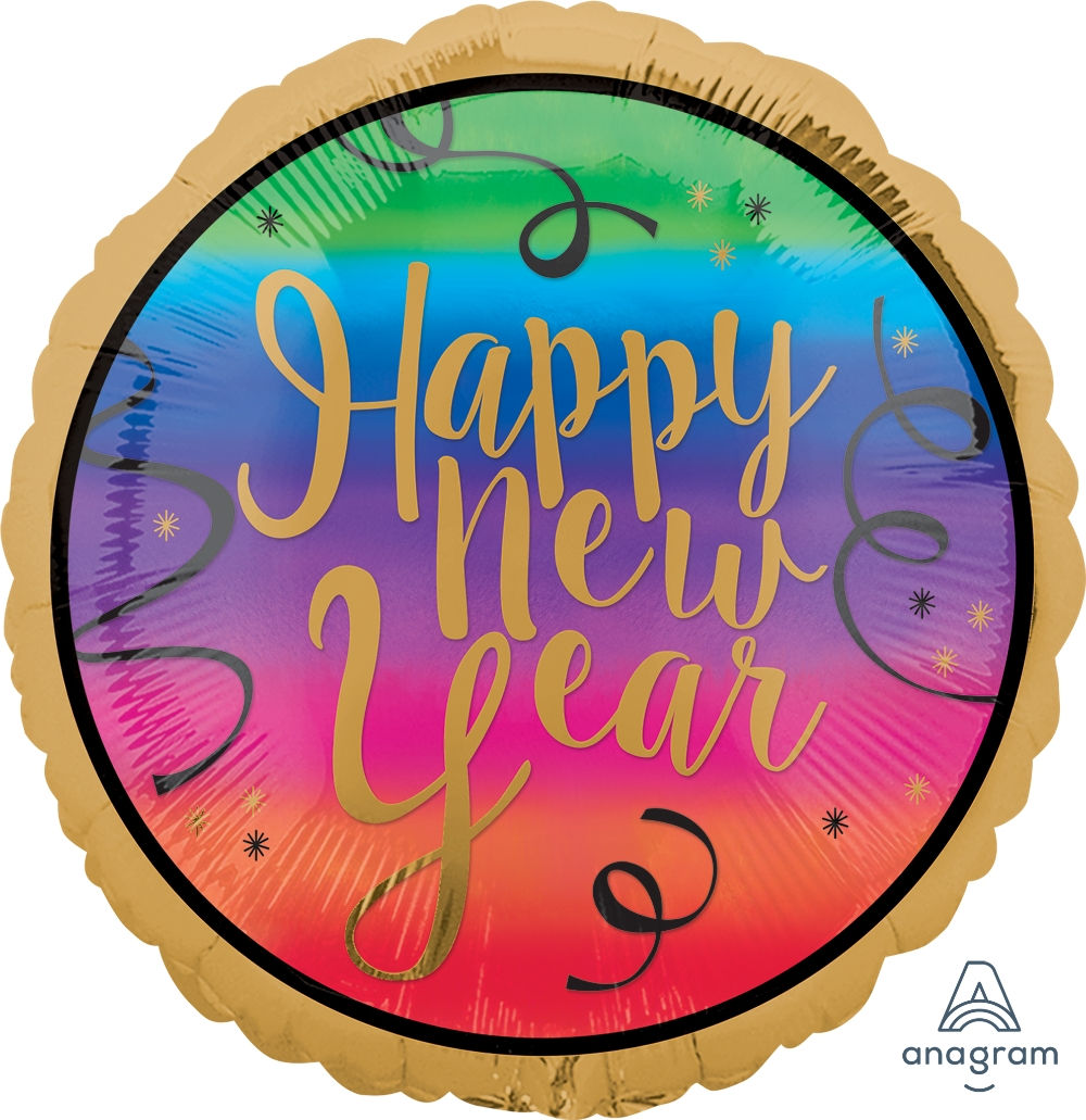 18" Colorful New Year Helium Balloon - ny04