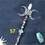 Miniature : Sceptre Magique wiccan, lune aux sept Chakras, Crystal naturel