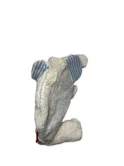 Miniaturbild: Bio Wärmekissen Elefant weisser Plüsch hellblau gestreiften Ohren