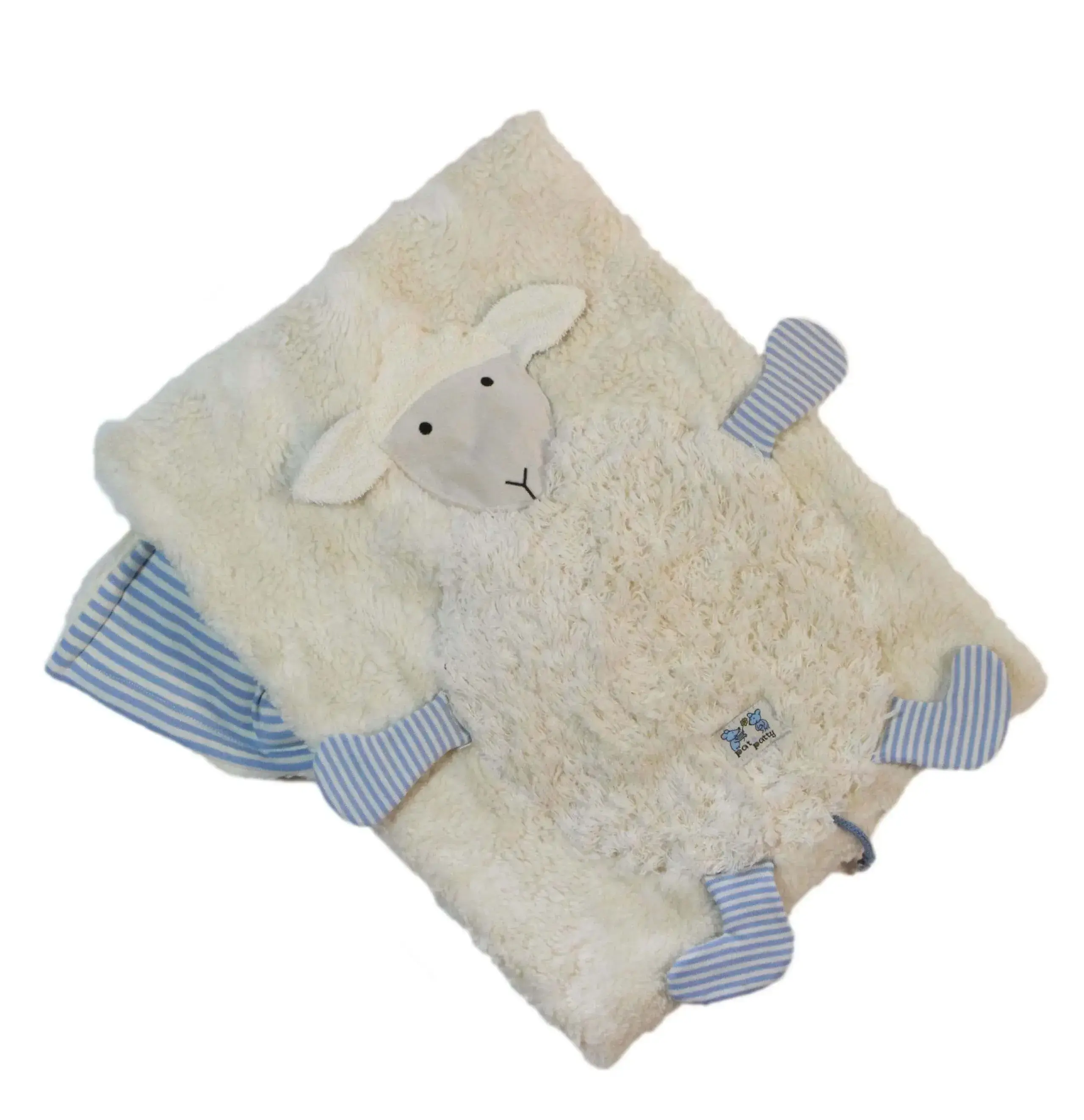 Bio Babydecke Schaf hellblau gestreift