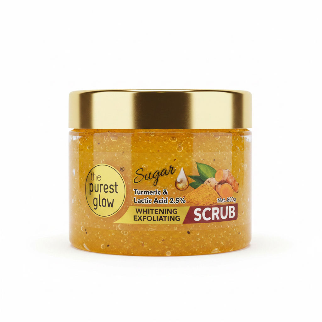 The Purest Glow Sugar Tumeric & Lactic Acid 2.5% exfoliating scrub 500g