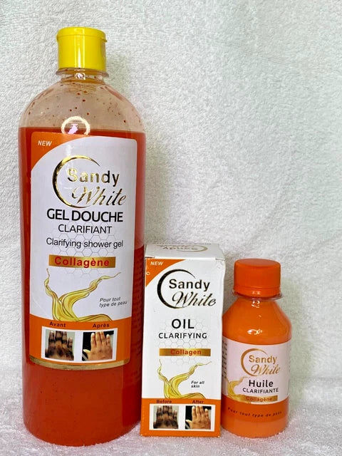 Sandy White Clarifying Collagen Shower Gel 1000ml & Serum 125ml
