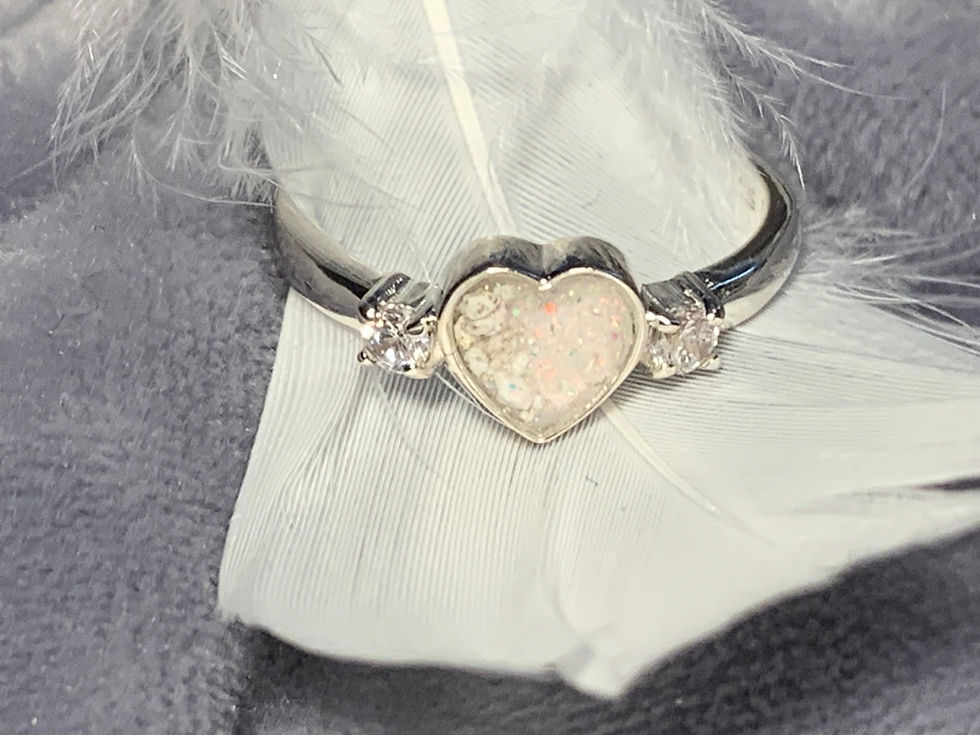 Thumbnail: Heart double crystal stone ring . 