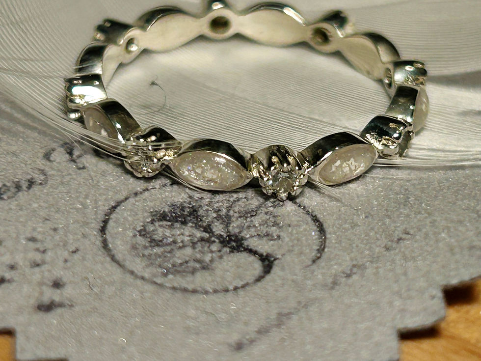Thumbnail: Full marquise  eternity  style Sterling silver ring 