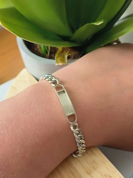 Thumbnail: Gents / unisex solid sterling silver bracelet 
