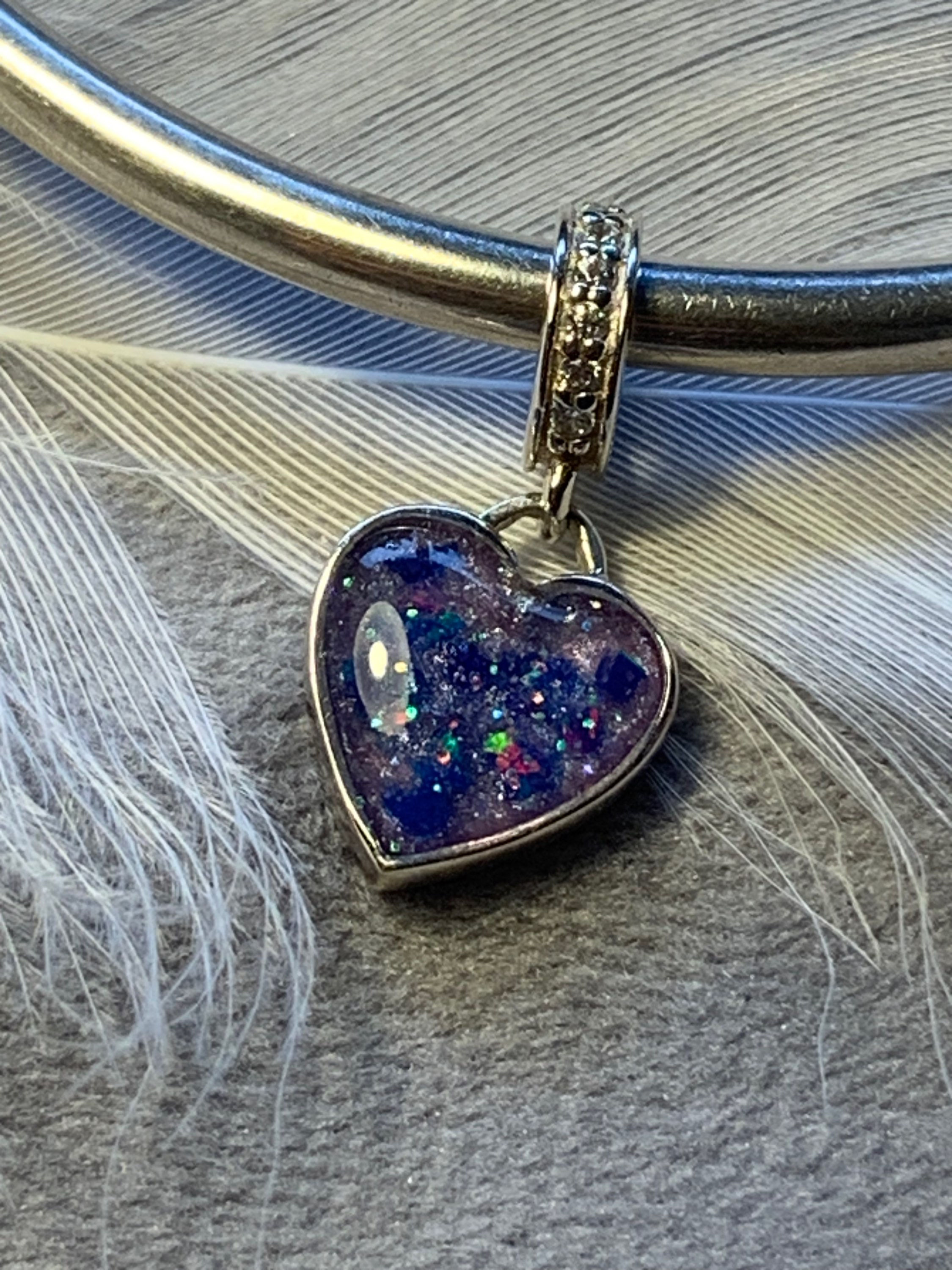 Dangle Heart crystal charm  . 