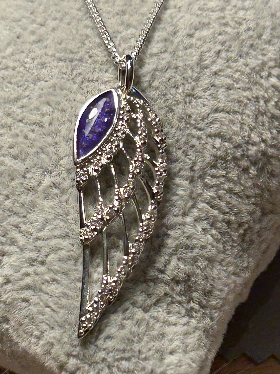 Thumbnail: Crystal Angel Wing pendant 