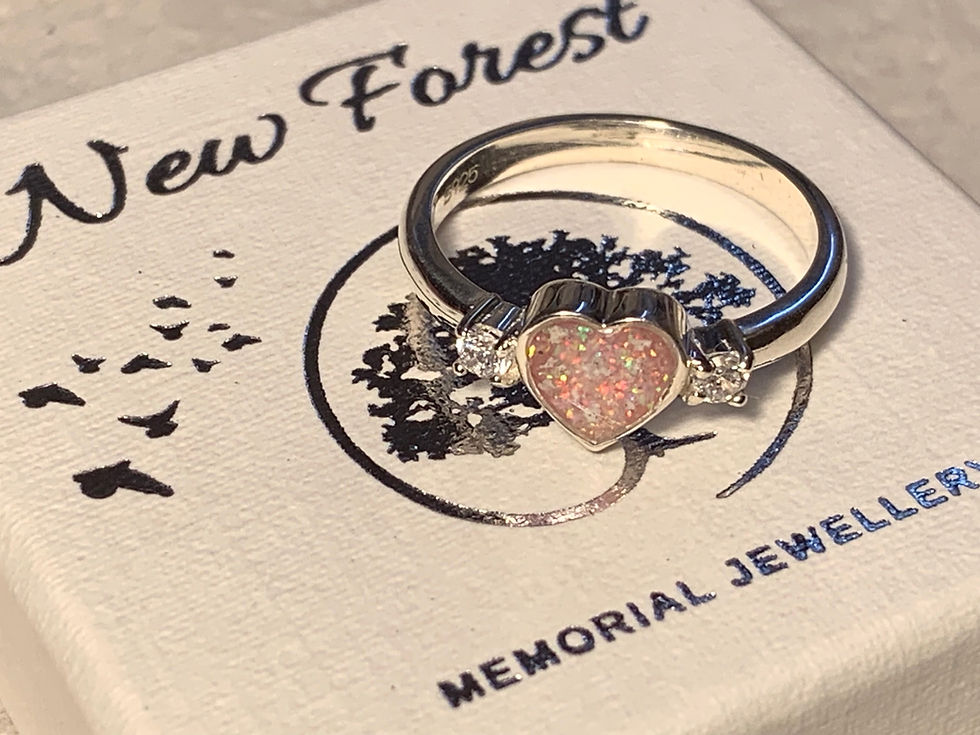 Thumbnail: Heart double crystal stone ring . 