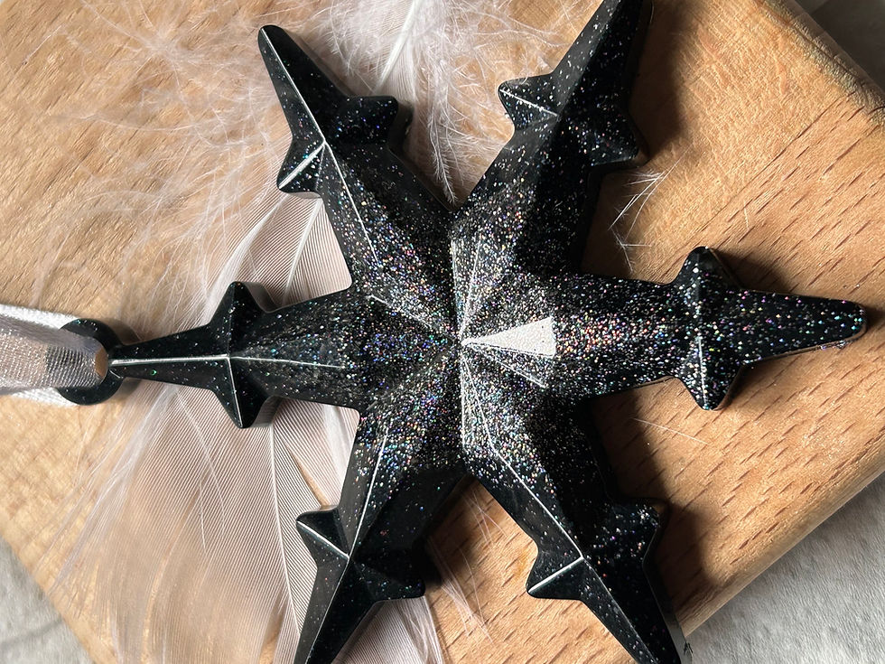 Thumbnail: Christmas Tree inclusion Snowflake decoration x2 