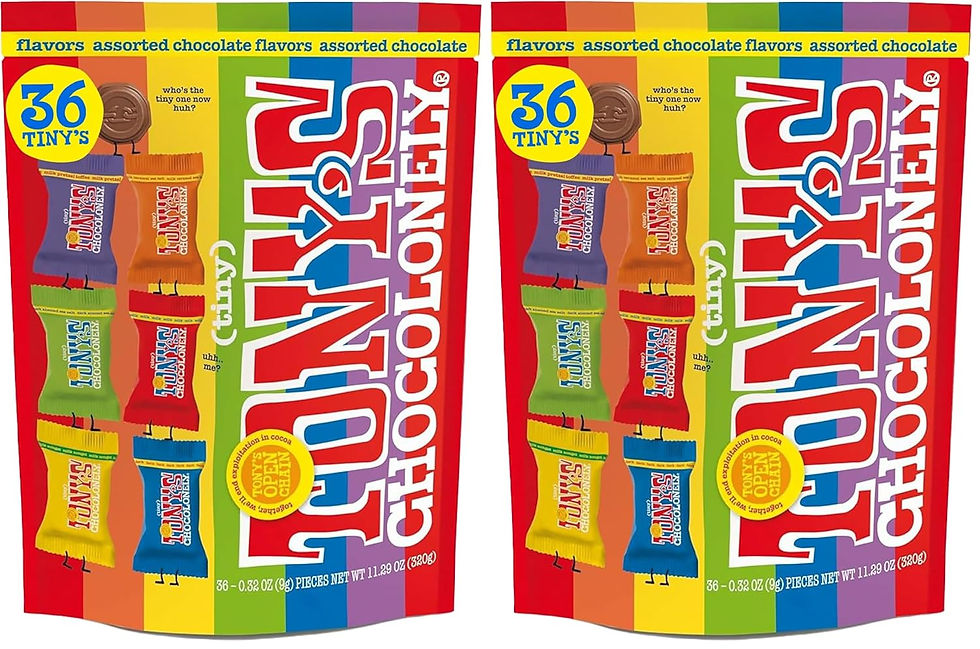 Thumbnail: Tony’s Chocolonely Assorted Chocolate Candy Pieces, Belgian Milk & Dark Choco
