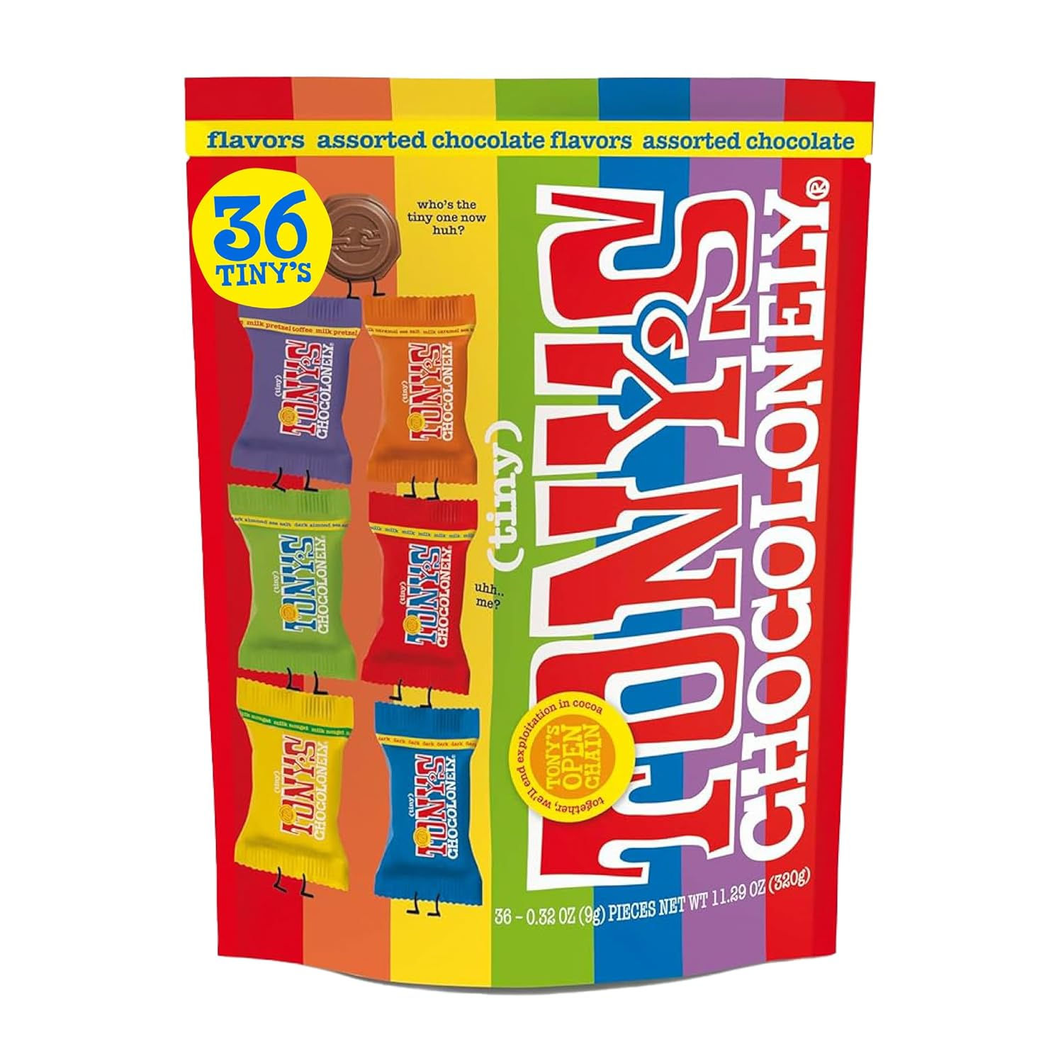 Tony’s Chocolonely Assorted Chocolate Candy Pieces, Belgian Milk & Dark Choco