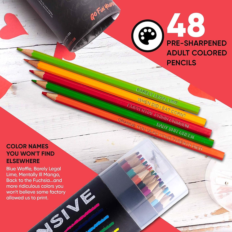 Thumbnail: 48 Funny & Offensive Colored Pencils for Adults – Pre-Sharpened Gag Gift Set 