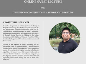 Guest Lecture Invite: Dr. Arvind Elangovan on "The Indian Constitution: A Historical Problem"