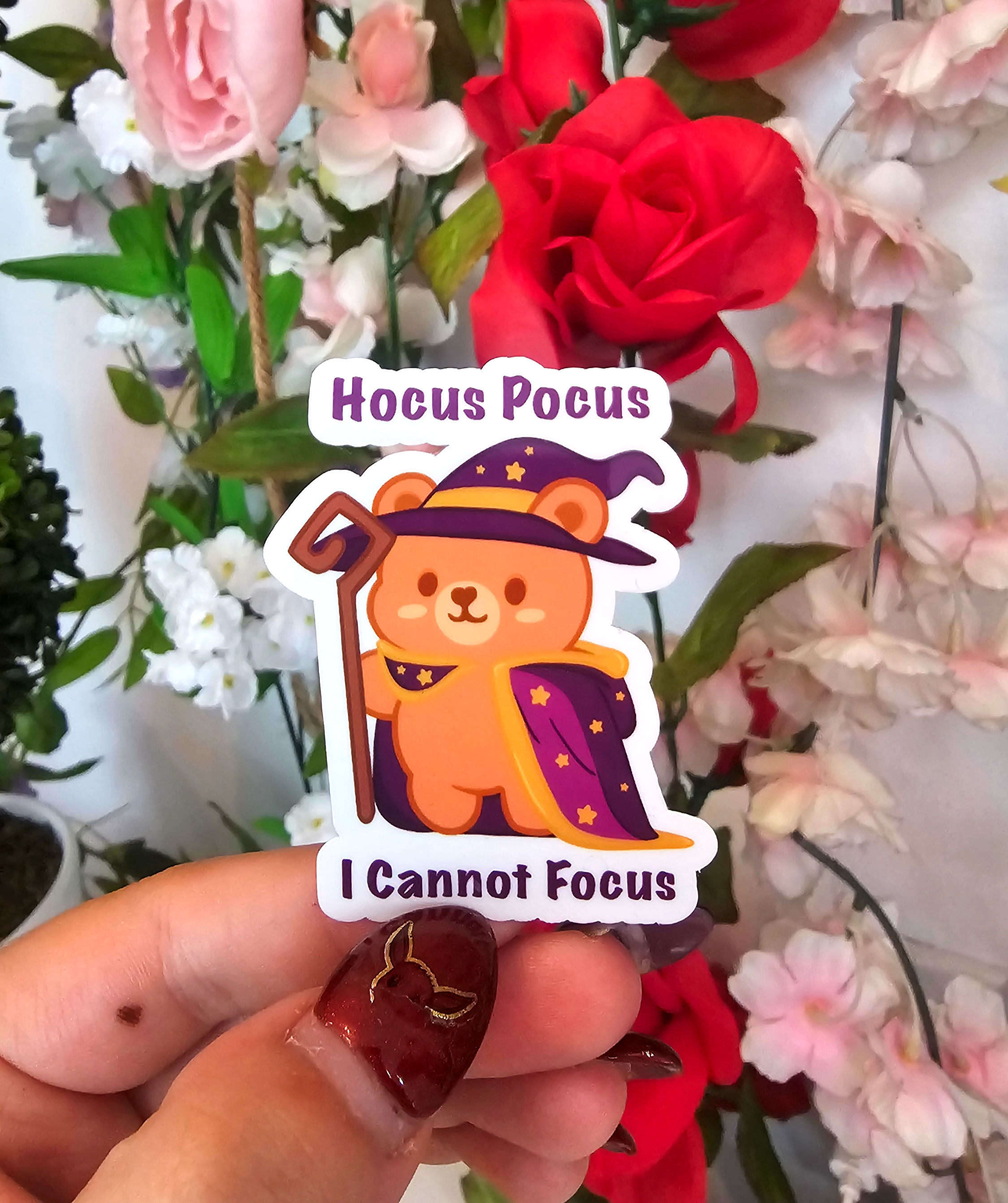 Funny Wizard Bear Sticker