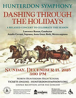 Concert poster featuring two horse-drawn sleighs