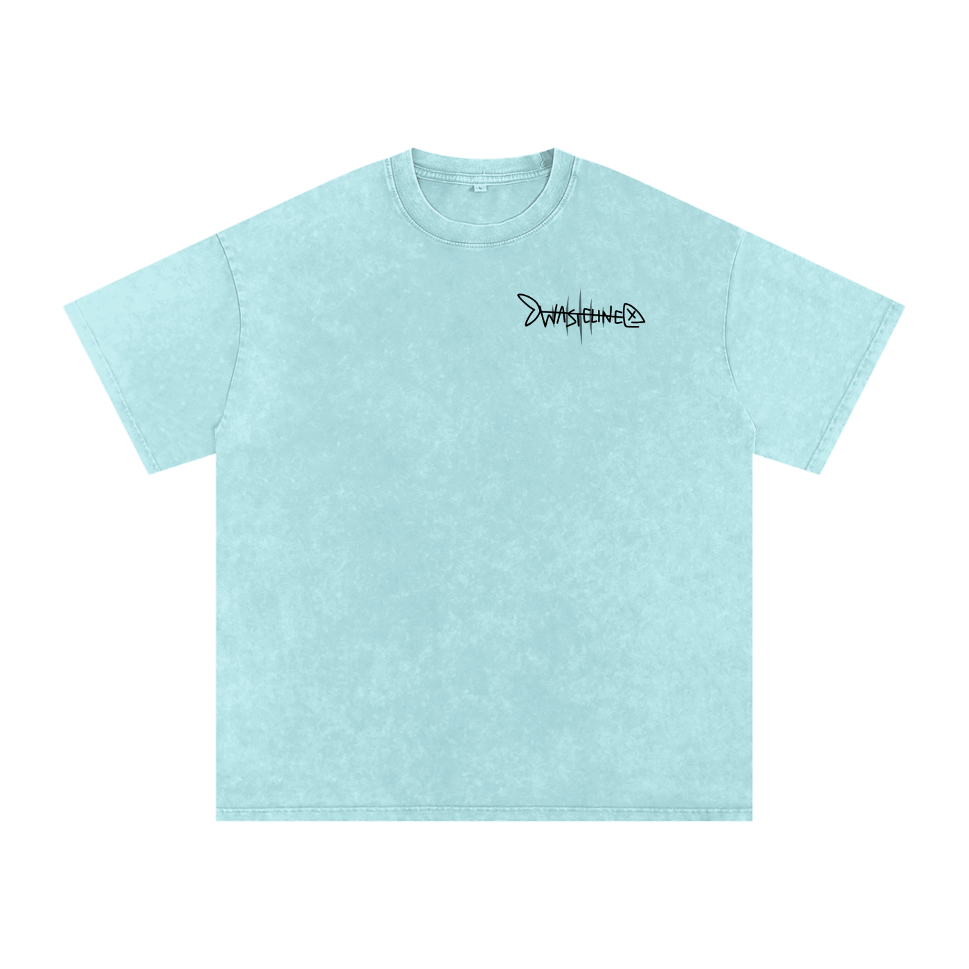 Official Fish Band Logo Snow Washed Oversized Cotton T-Shirt