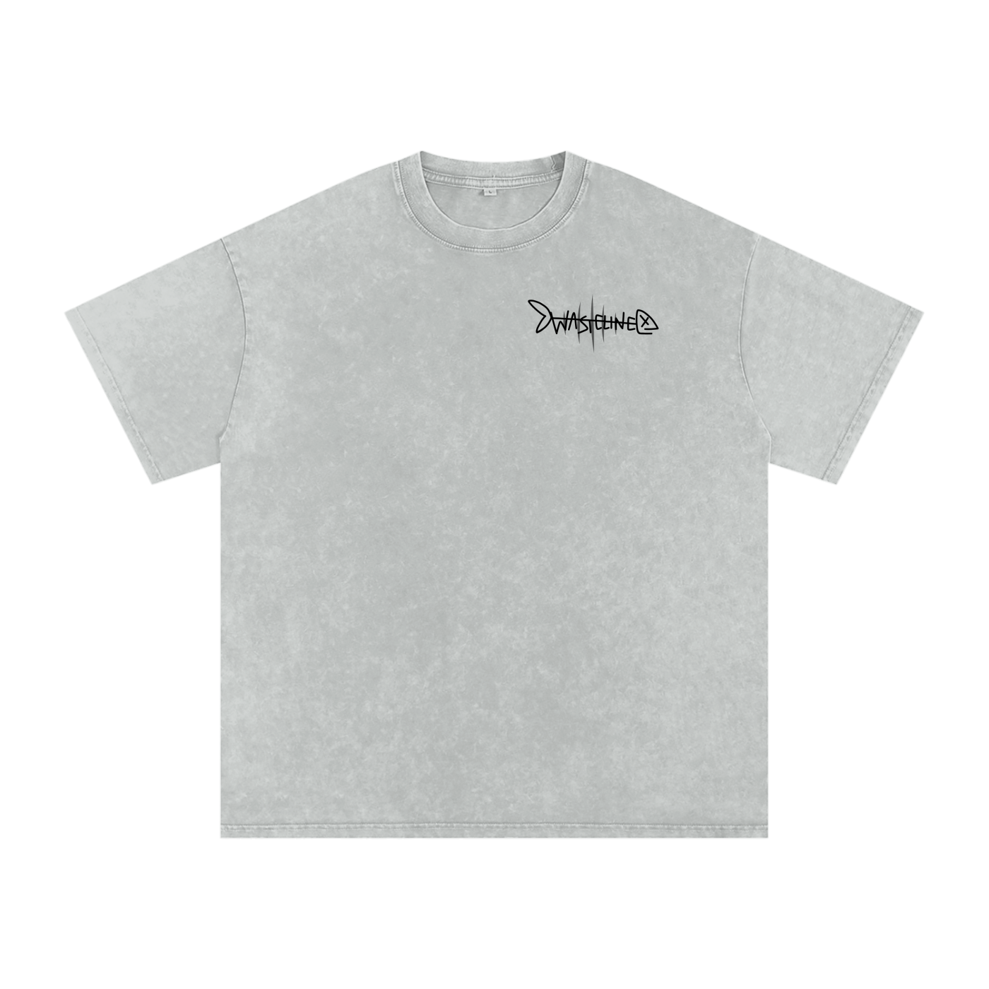 Official Fish Band Logo Snow Washed Oversized Cotton T-Shirt