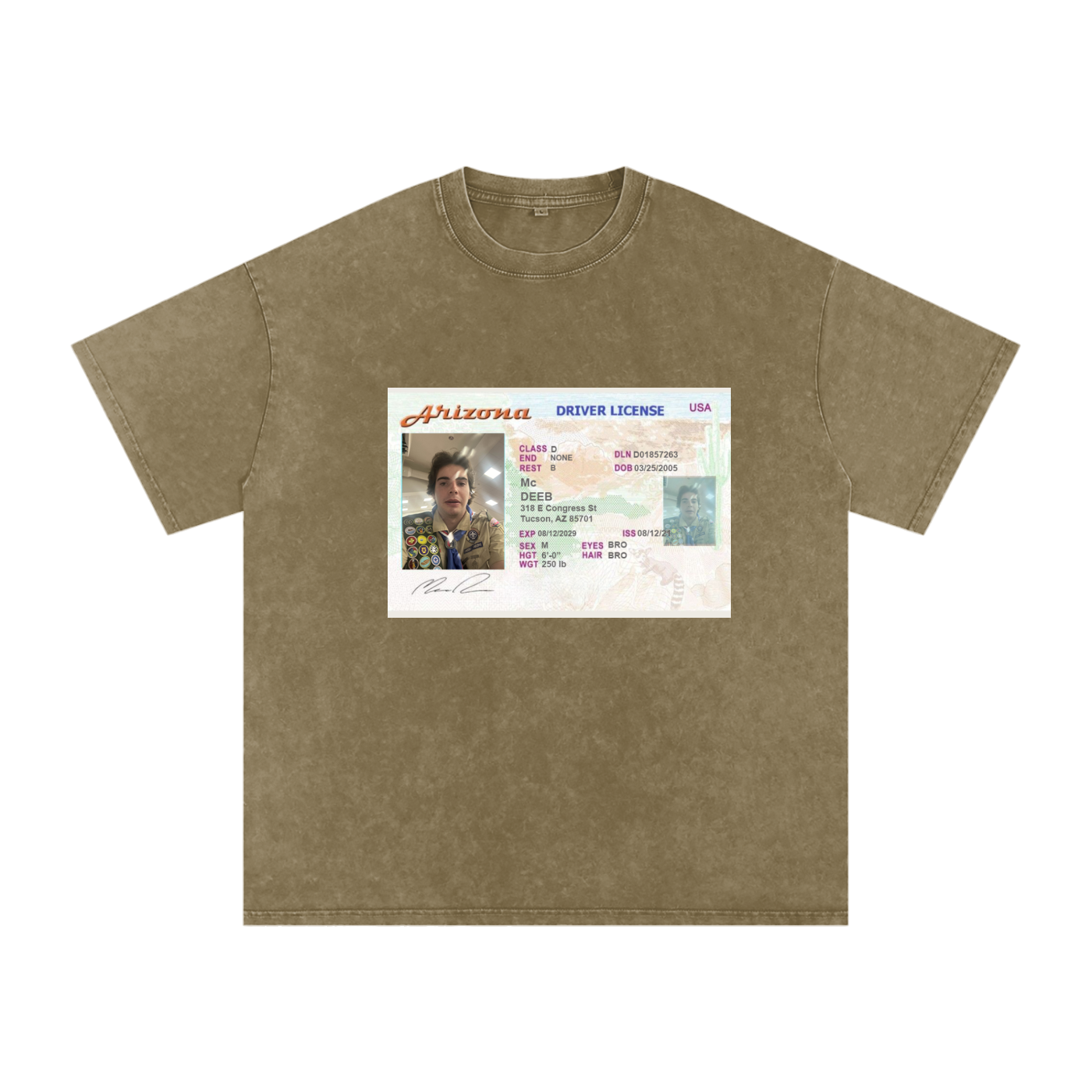 Cole ID Snow Washed Oversized Cotton T-Shirt