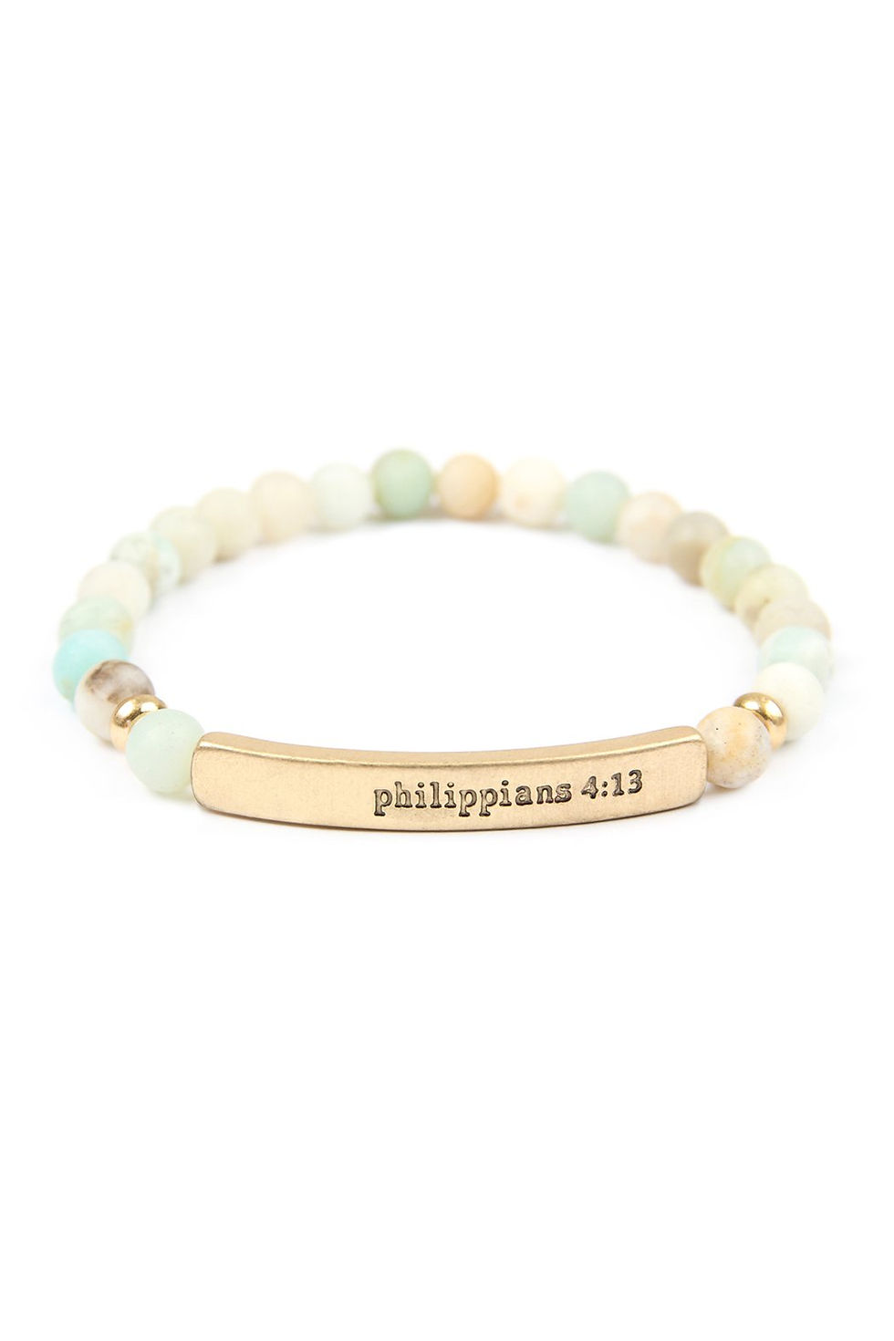 Thumbnail: "Philippians 4:13" Natural Stone Stretch Bracelet