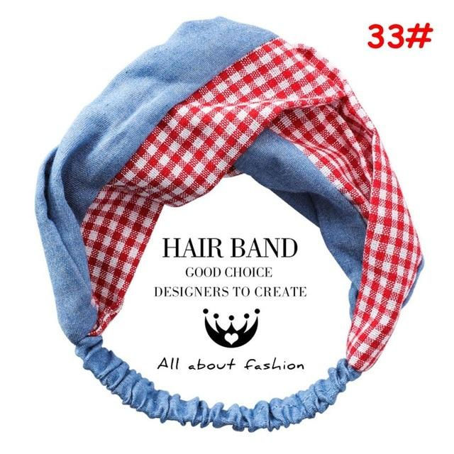 Thumbnail: Twist Cross Floral Elastic Knotted Headband
