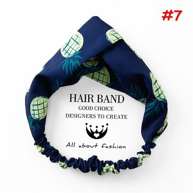 Thumbnail: Twist Cross Floral Elastic Knotted Headband