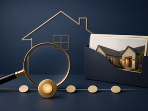 Texas property research timeline with calendar and parcel folder