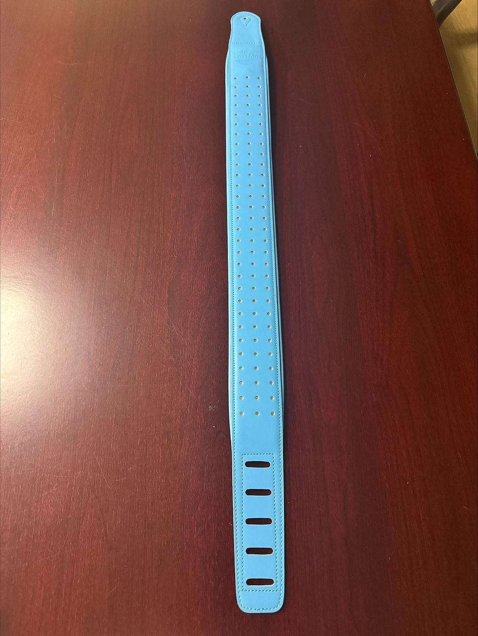 Thumbnail: Blue Leather Guitar Strap with White LEDs