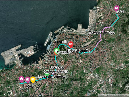 O graffitti a través do carril bici de Vigo