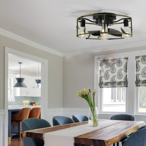 Thumbnail: Built-in Ceiling Fan With Light And Remote Control Unavailable Platform- Temu