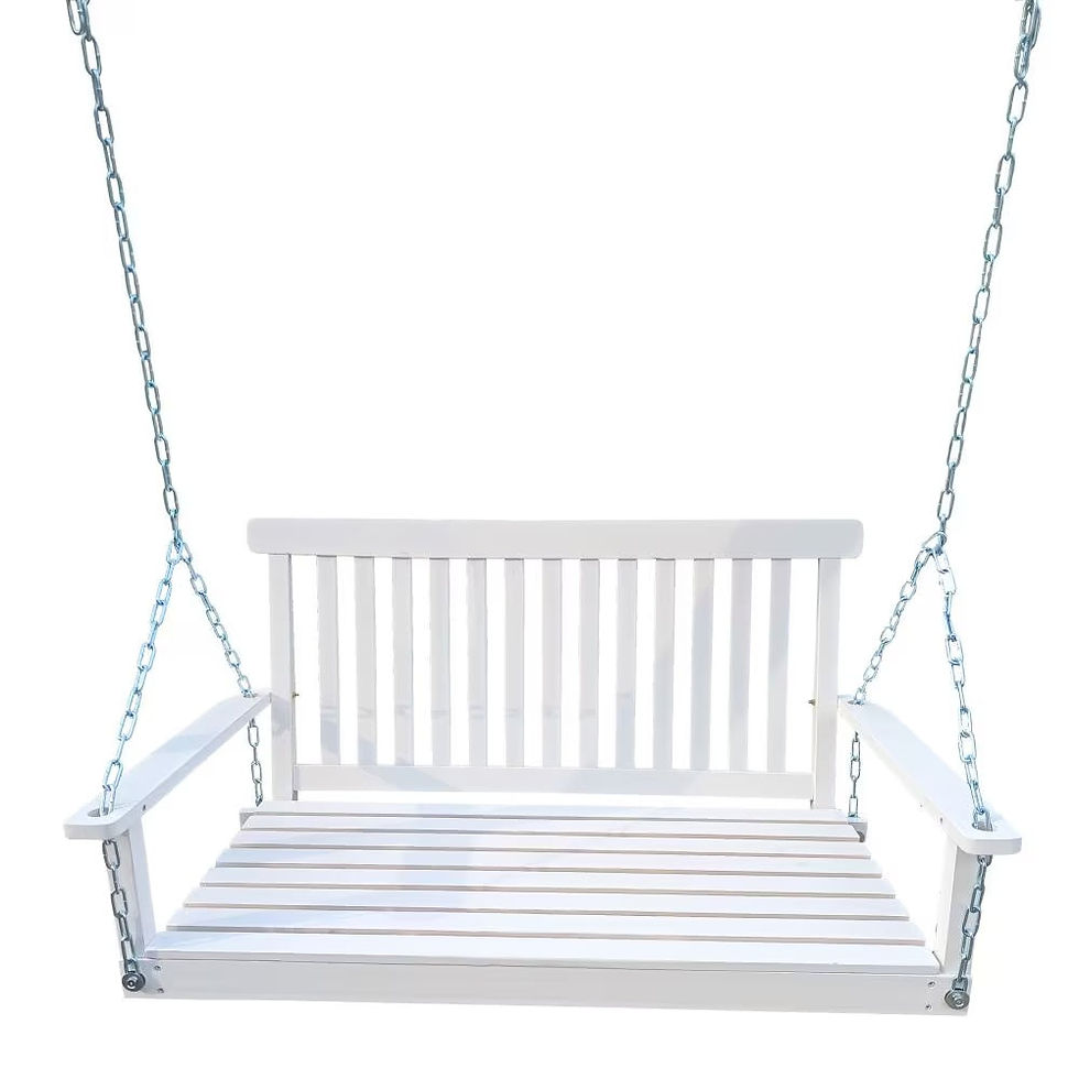 Thumbnail: Wooden Bench Swing With Chain