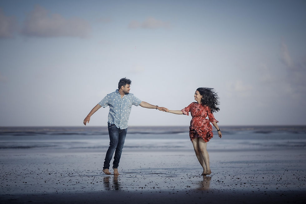 Happy couple on beach