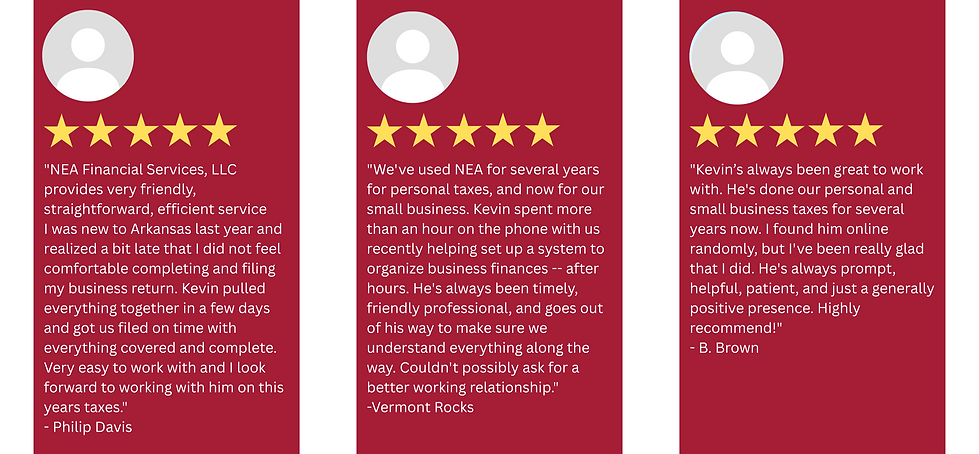 3 5-star reviews from business clients