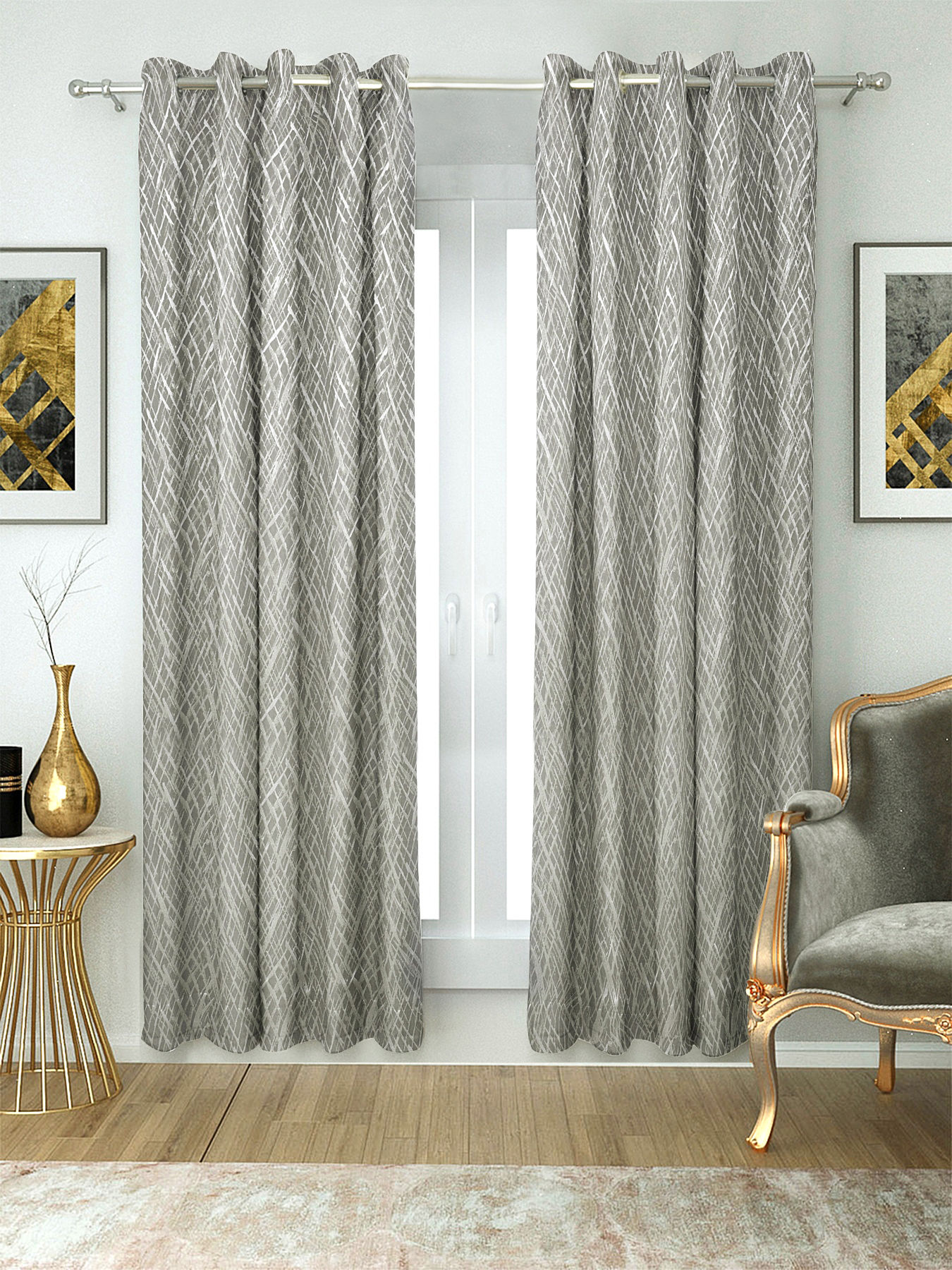 Ditsy Curtain (Grey)