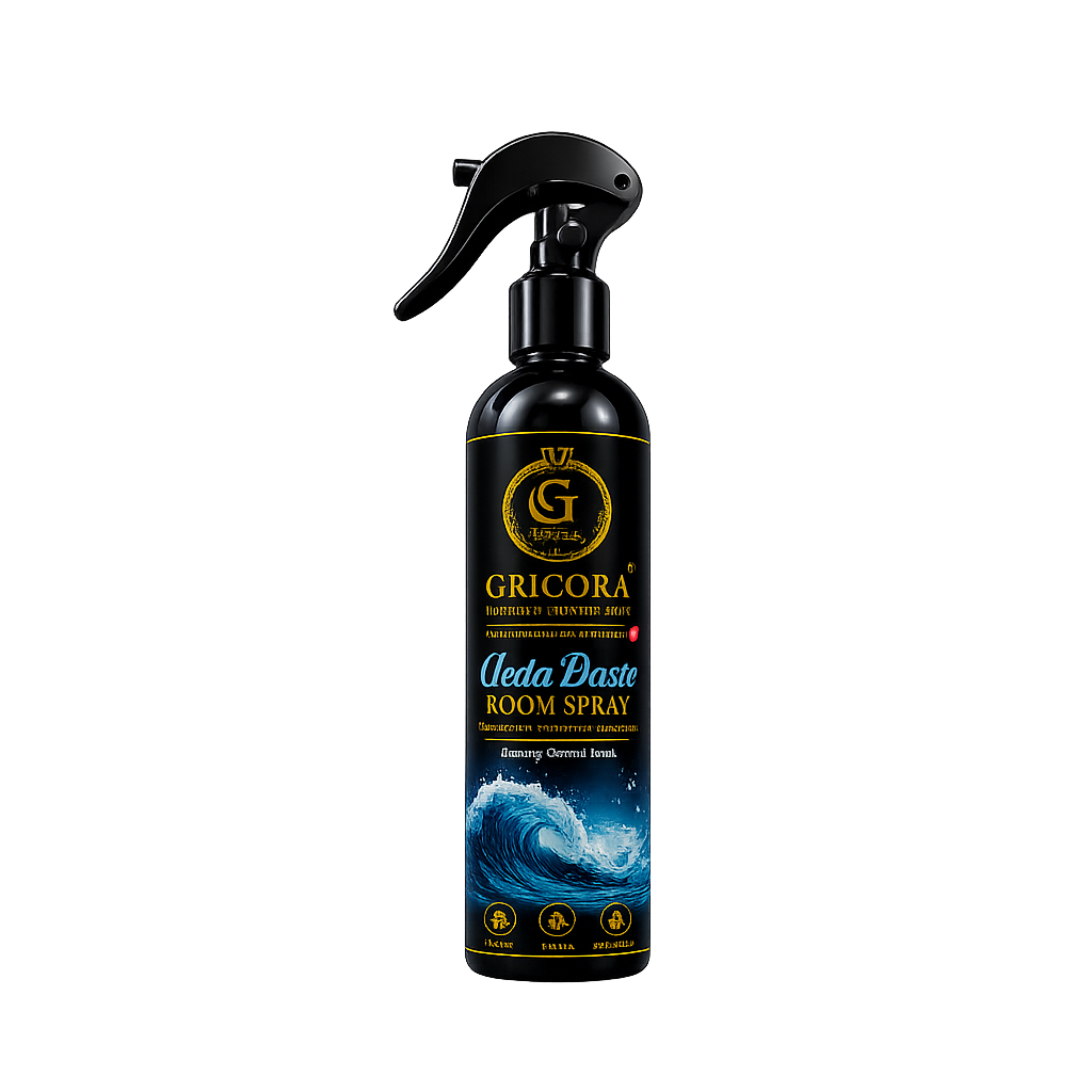 Ocean Breeze Room Spray 200ml bottle with wave design