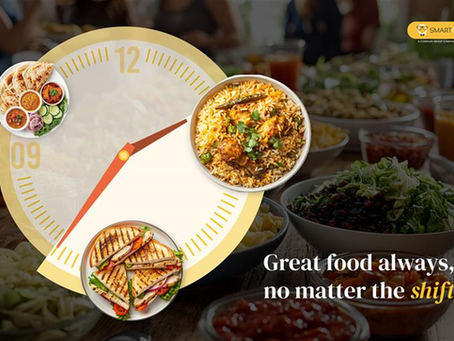 food options throughout the clock for better cafeteria management
