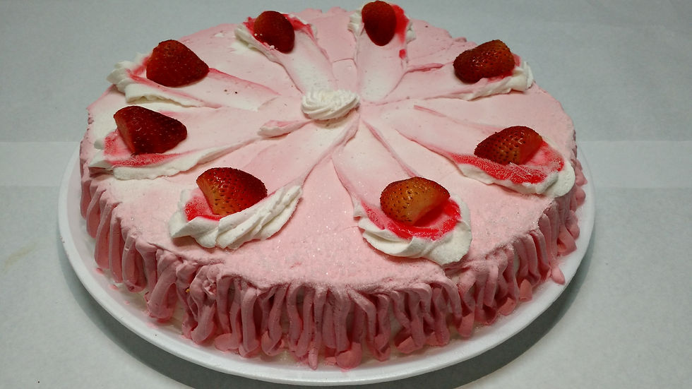 Bolo Morango Rosa