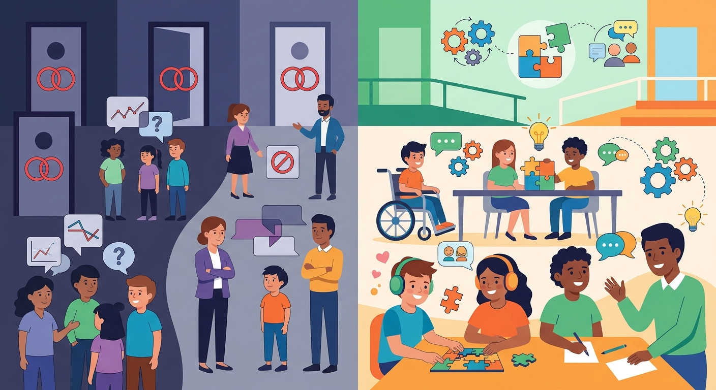 Escuelas Inclusivas a Medias: Cómo Distinguir la Verdadera Inclusión de la Promesa Vacía