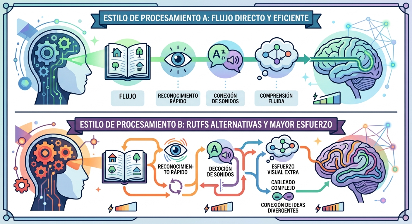 Dislexia: El Esfuerzo Invisible Detrás de Cada Letra (y Cómo Apoyar) - ilustración