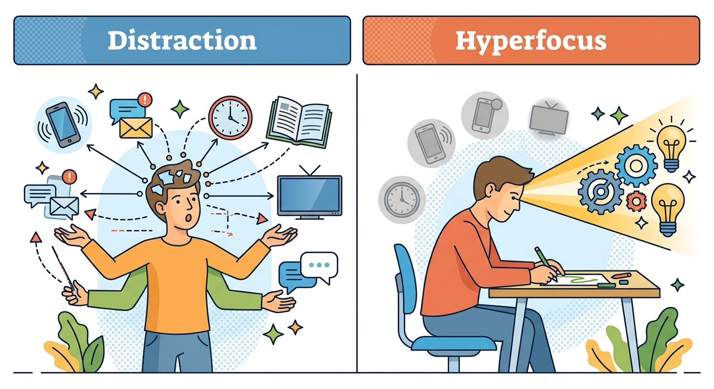 TDAH e hiperfocus: el superpoder que la escuela suele ignorar - ilustración