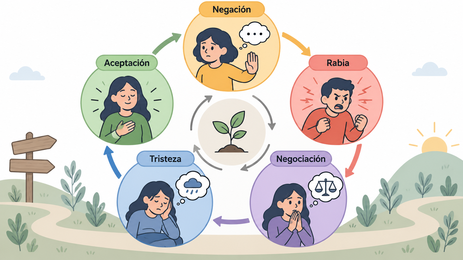 Duelo y aceptación: cómo las familias viven el diagnóstico y cómo acompañarlas desde la escuela - ilustración