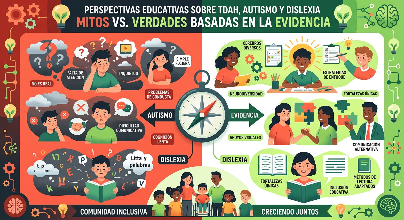 10 Mitos sobre TDAH, Autismo y Dislexia: La Verdad en tu Aula 📊