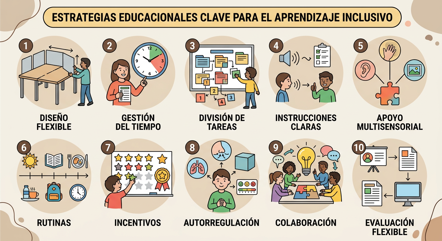 10 estrategias de aula probadas para alumnos con TDAH que mejoran el aprendizaje de todos - ilustración