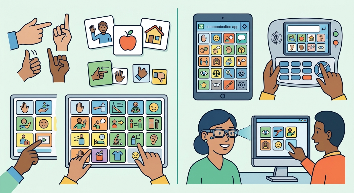 Comunicación aumentativa y alternativa (CAA): qué es y cómo usarla en el aula inclusiva - ilustración