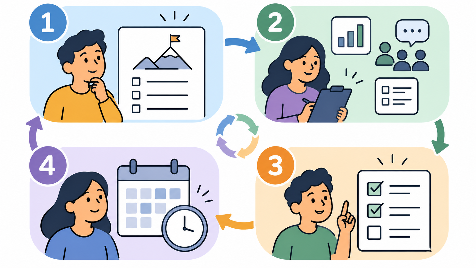 Esquema del ciclo de mejora continua para interpretar indicadores de inclusión escolar